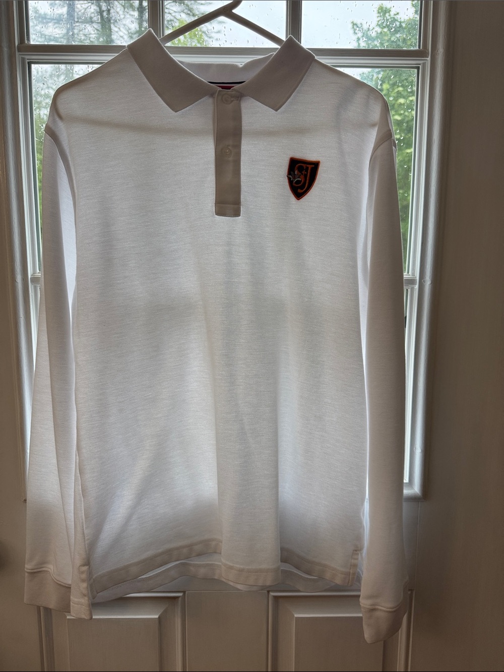 Tommy Hilfiger White Long-Sleeve Polo St. Joseph junior high school